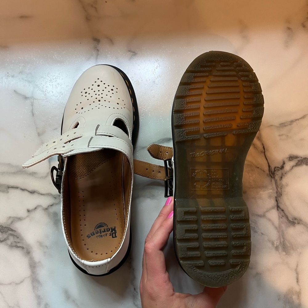 Dr. Martens White Mary Jane Shoes - Picture 4 of 7